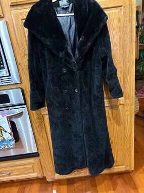 Long Black Faux Fur Coat